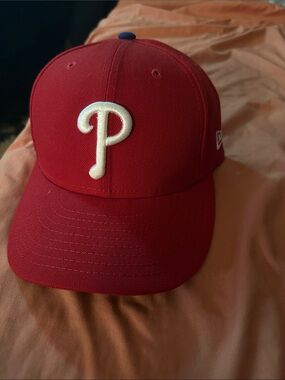 Phillies New Era Red and Black MLB 59FIFTY Fitted Cap